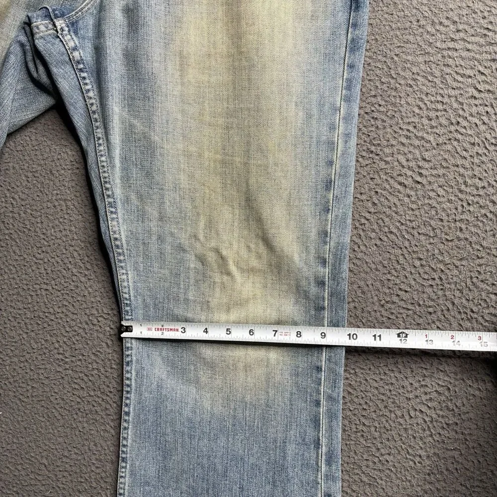 VTG American Eagle Jeans Mens Bootcut 36x30 Light Wash Whiskered Y2K